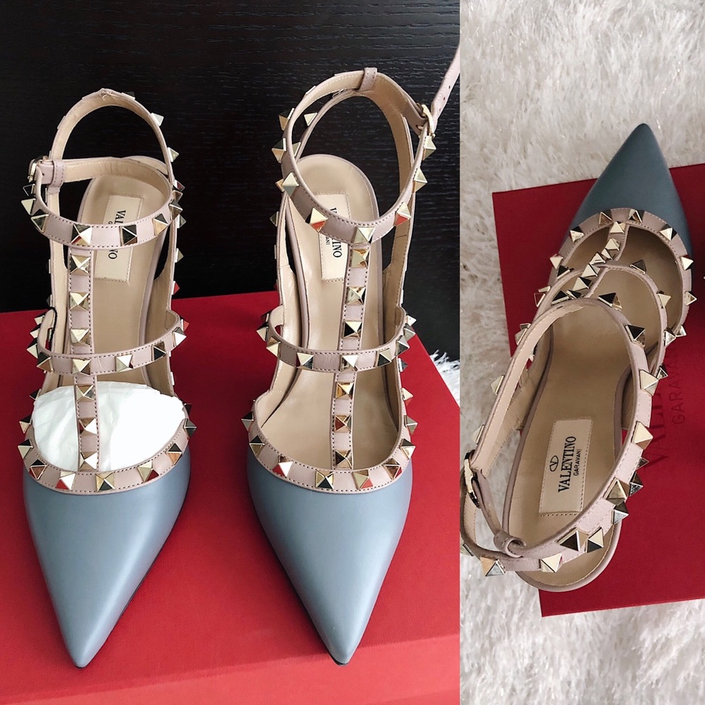 ✨New VALENTINO GARAVANI Rockstud Ankle Strap Pumps - Picture 2 of 8